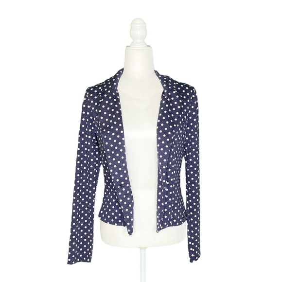 Xhilaration Jackets & Blazers - POLKA DOT PRINT COLLARED NAVY BLAZER • SIZE M • XHILARATION